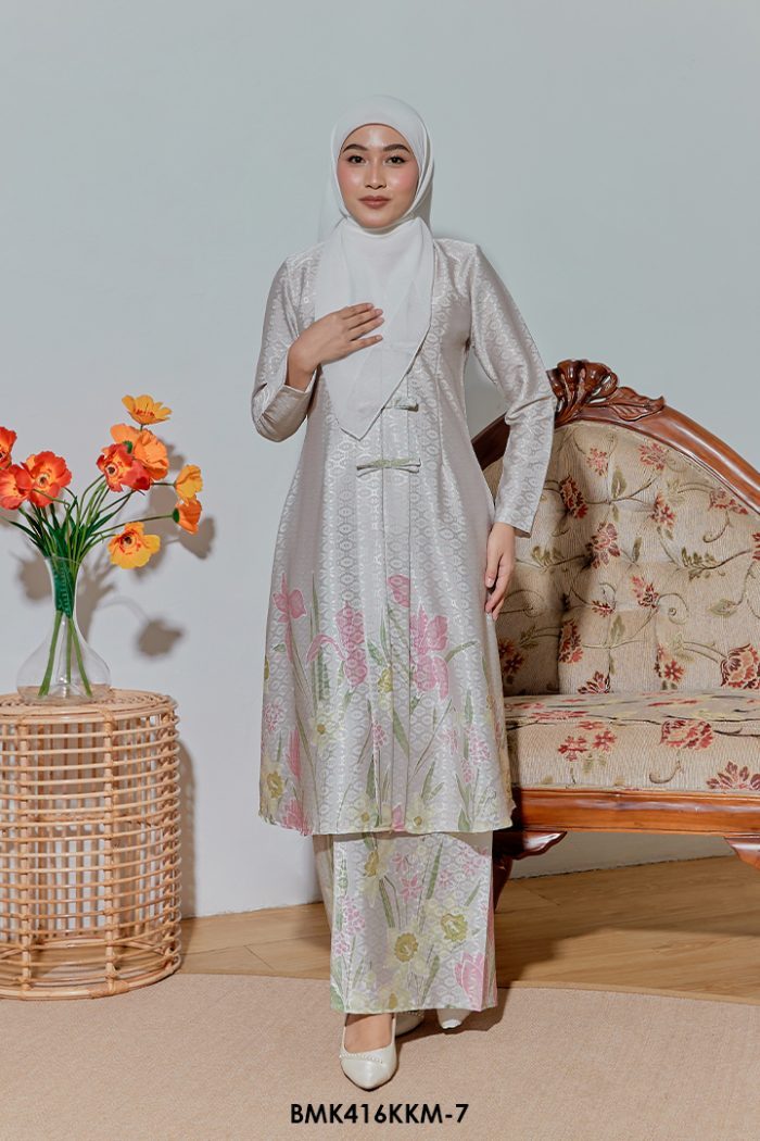 Kebarung Batiq Mia 3.0 Ribbon in Soft Grey (BMK416KKM-7)
