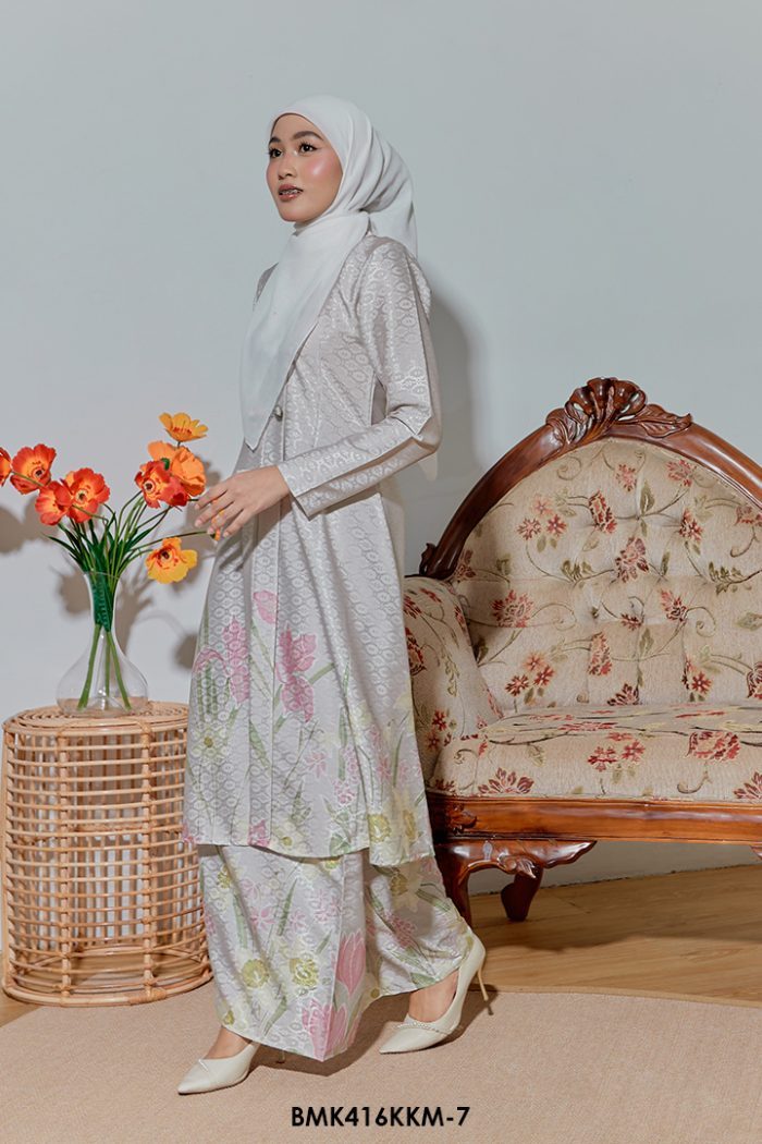 Kebarung Batiq Mia 3.0 Ribbon in Soft Grey (BMK416KKM-7)