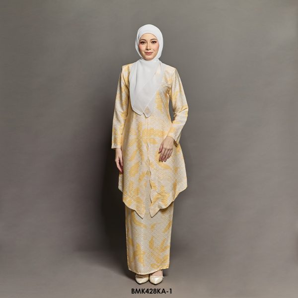 Kebaya Anggun Batiq Mia 2.0 in Pastel Yellow (BMK428KA-1)