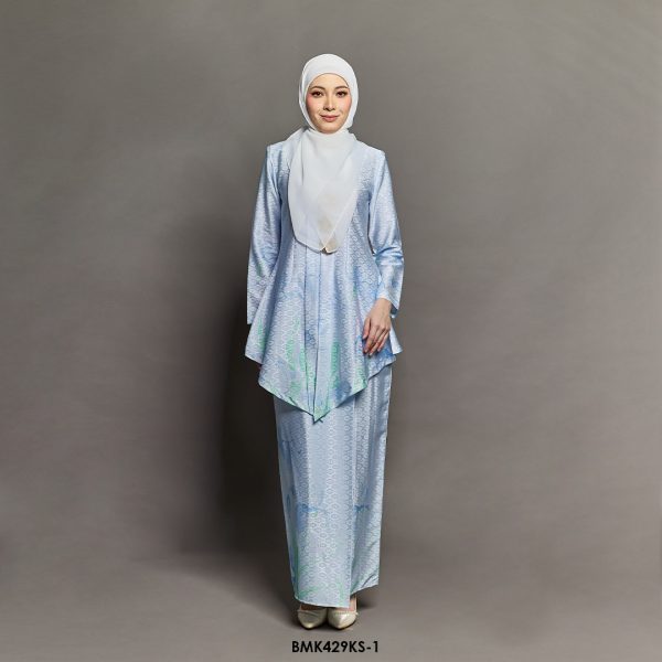 Kebaya Saloma Batiq Mia in Soft Blue (BMK429KS-1)