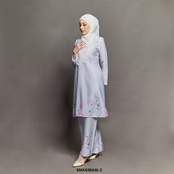 Ameera Kurung Batik Mia in Pure White (BMK438AM-2) - Image 2