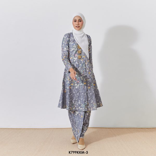 Kebarung Kalthom Sulam in Ash Grey (K799KKM-3)