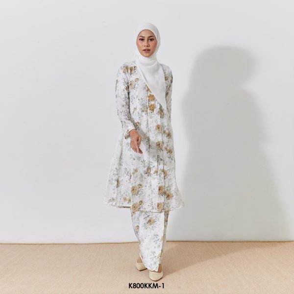 Kebarung Kalthom Sulam in White (K800KKM-1)