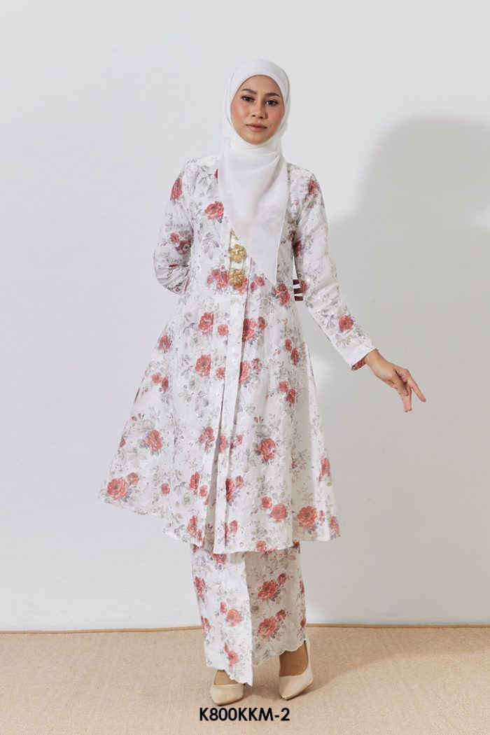 Kebarung Kalthom Sulam in Off White (K800KKM-2)