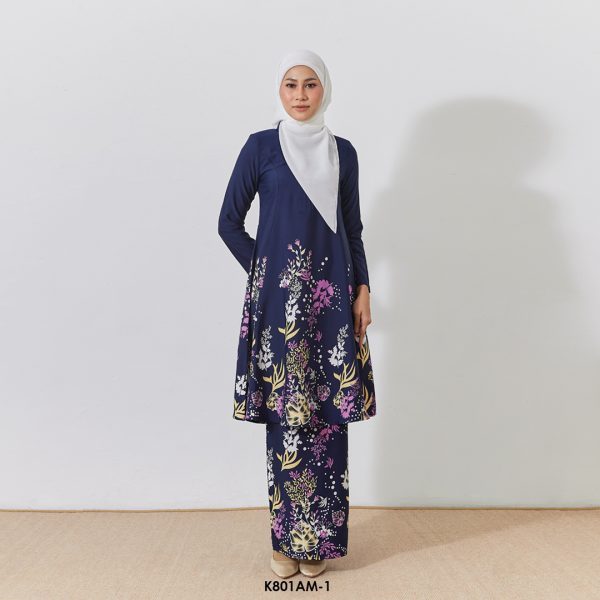 Ameera Kurung in Dark Blue (K801AM-1)