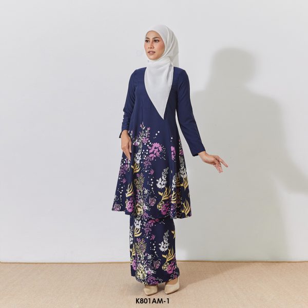 Ameera Kurung in Dark Blue (K801AM-1) - Image 2