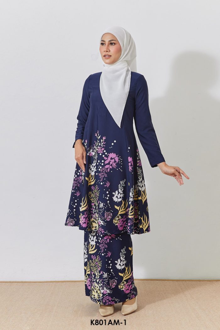 Ameera Kurung in Dark Blue (K801AM-1)