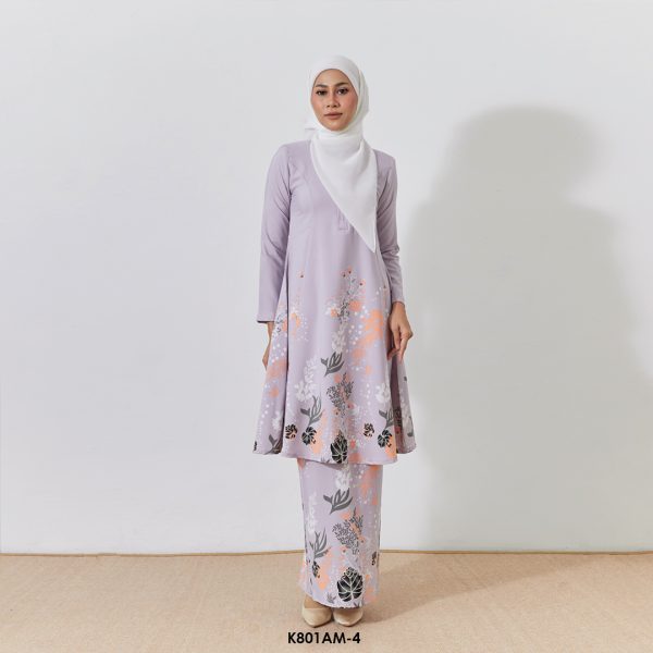 Ameera Kurung in Grey (K801AM-4)