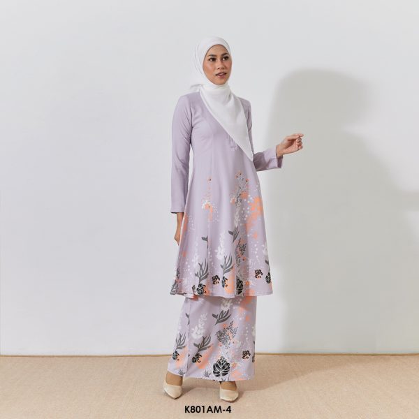 Ameera Kurung in Grey (K801AM-4) - Image 2