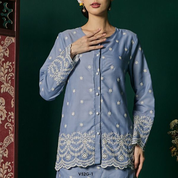 Nuha Set Eksklusif in Dusty Blue (V52G-1) - Image 3