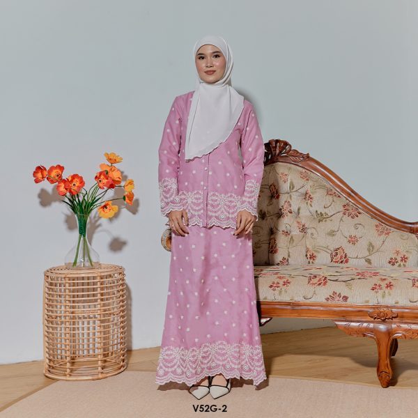 Nuha Set Eksklusif in Dusty Pink (V52G-2)