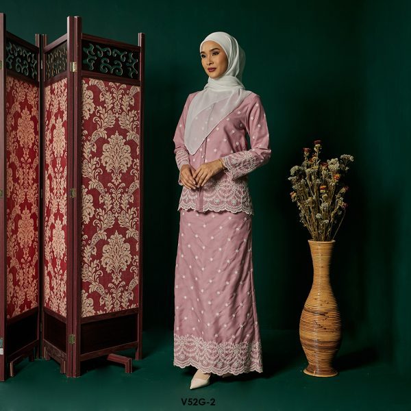 Nuha Set Eksklusif in Dusty Pink (V52G-2) - Image 2