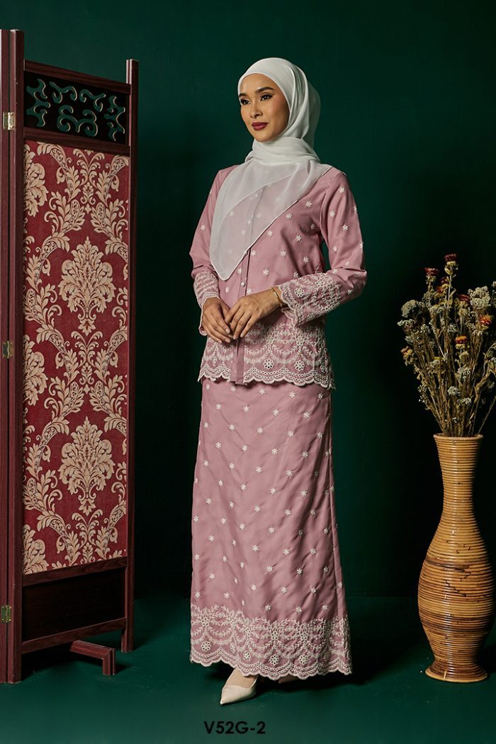 Nuha Set Eksklusif in Dusty Pink (V52G-2)