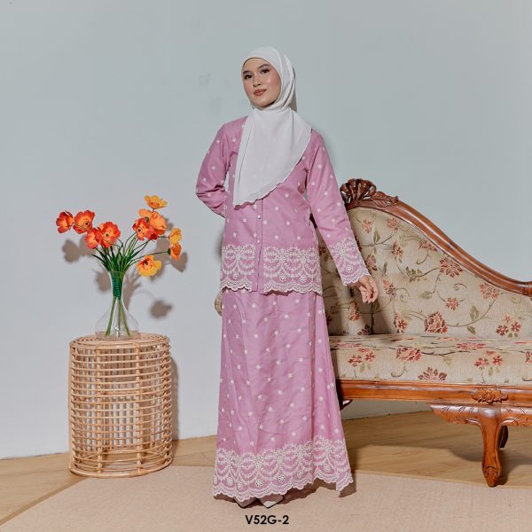 Nuha Set Eksklusif in Dusty Pink (V52G-2) - Image 2