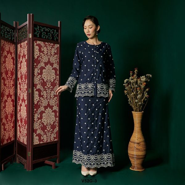 Nuha Set Eksklusif in Midnight Blue (V52G-3)