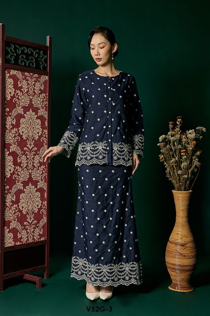 Nuha Set Eksklusif in Midnight Blue (V52G-3)