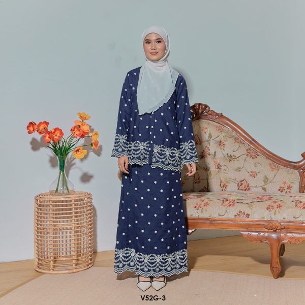 Nuha Set Eksklusif in Midnight Blue (V52G-3)