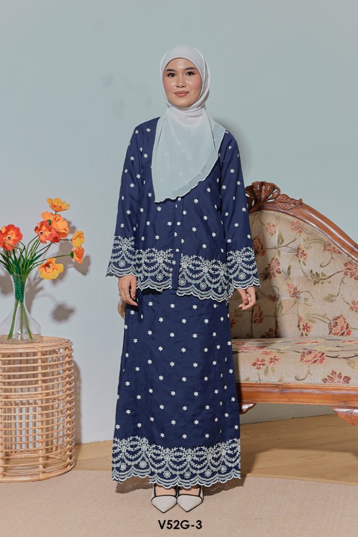 Nuha Set Eksklusif in Midnight Blue (V52G-3)