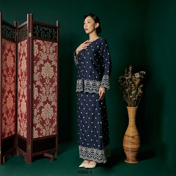 Nuha Set Eksklusif in Midnight Blue (V52G-3) - Image 2