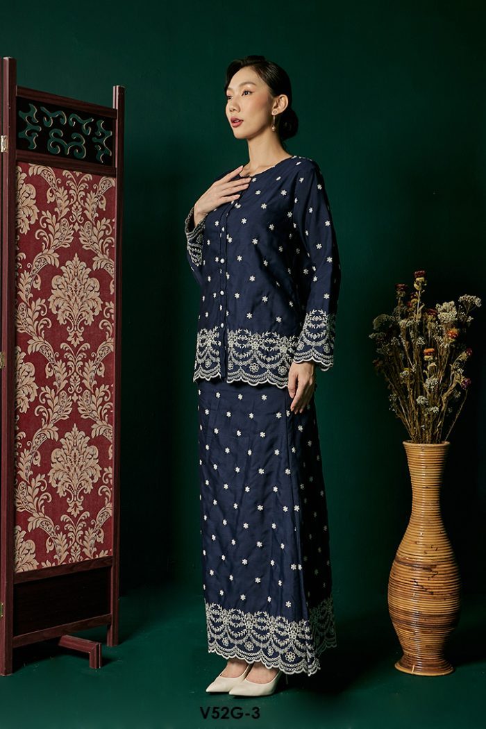 Nuha Set Eksklusif in Midnight Blue (V52G-3)