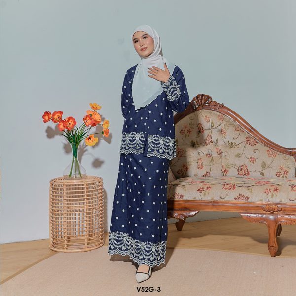 Nuha Set Eksklusif in Midnight Blue (V52G-3) - Image 2