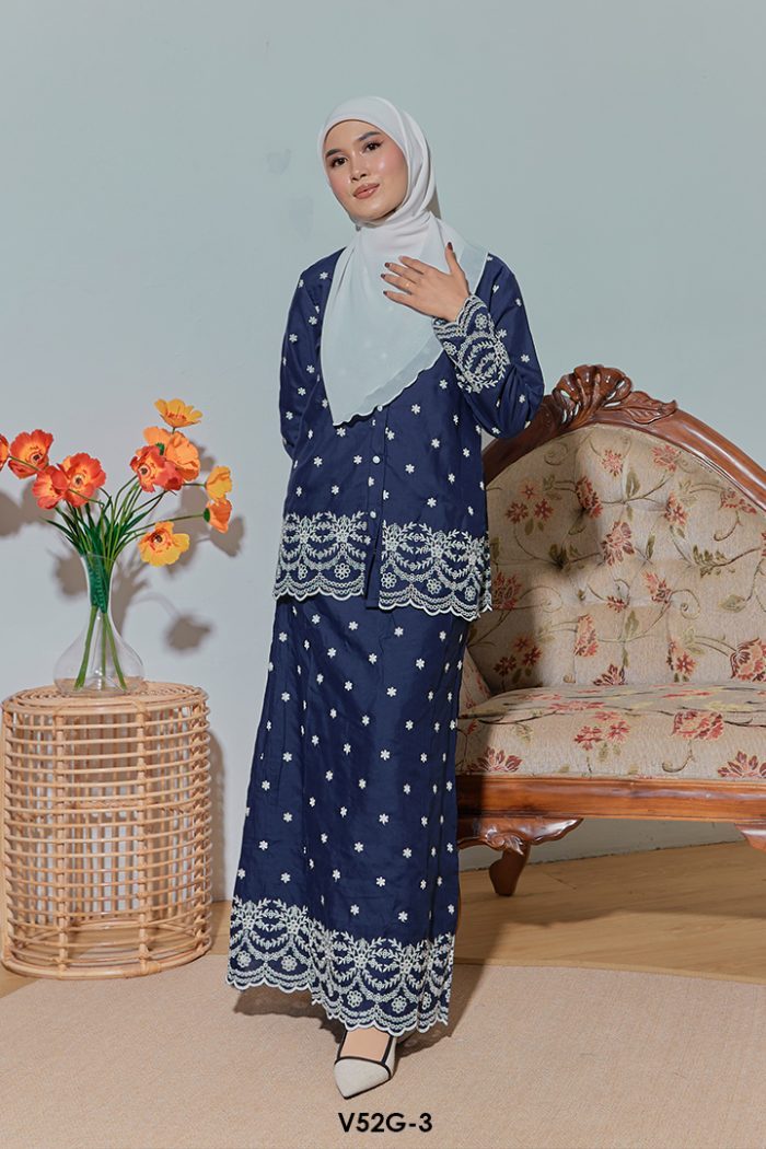 Nuha Set Eksklusif in Midnight Blue (V52G-3)