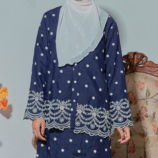 Nuha Set Eksklusif in Midnight Blue (V52G-3) - Image 3