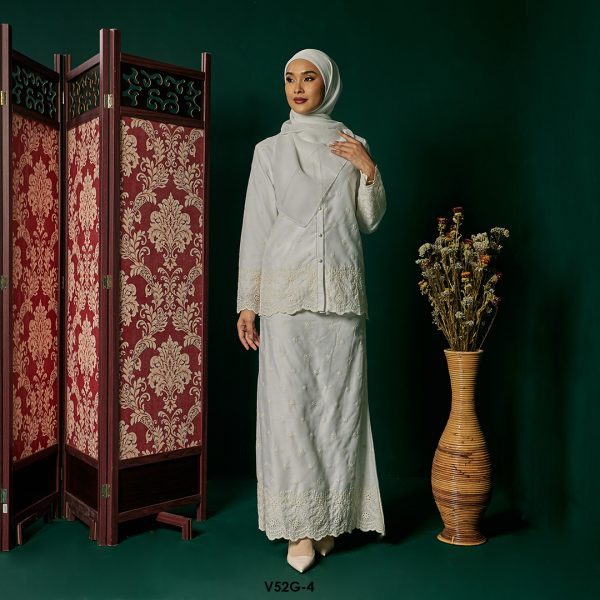Nuha Set Eksklusif in White (V52G-4)