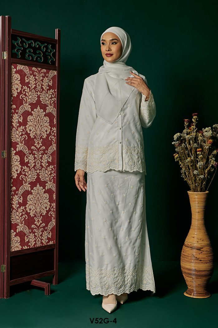 Nuha Set Eksklusif in White (V52G-4)
