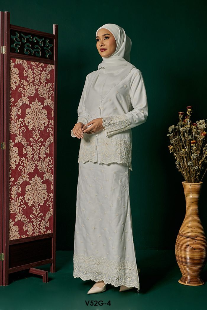 Nuha Set Eksklusif in White (V52G-4)