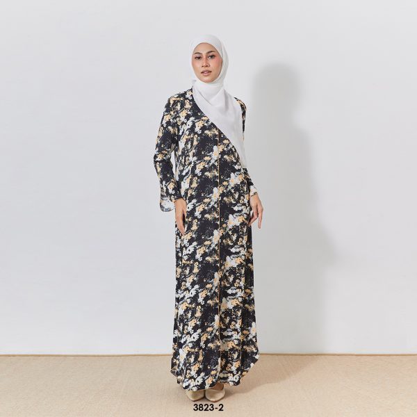 Meilin Kaftan in Black Orange (3823MK-2)