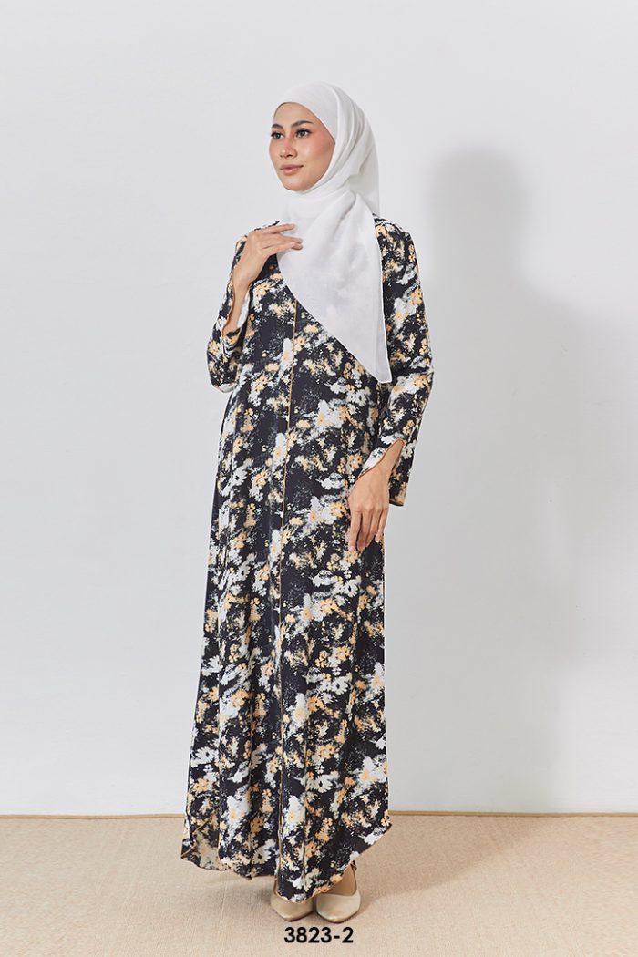 Meilin Kaftan in Black Orange (3823MK-2)
