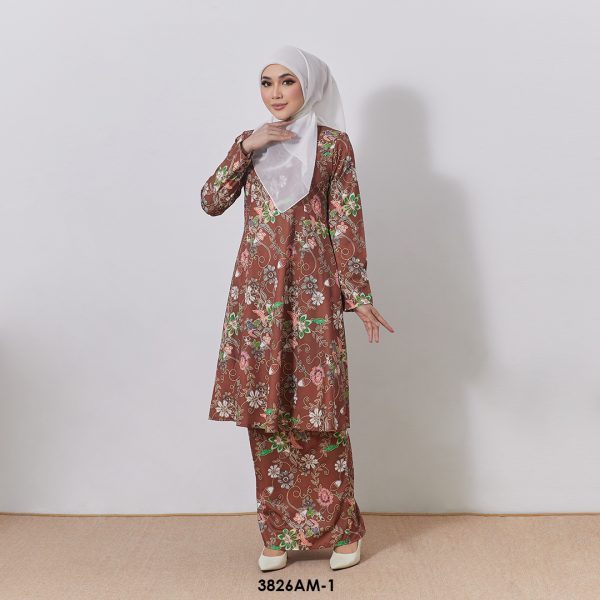Ameera Kurung in Brown (3826AM-1) - Image 2