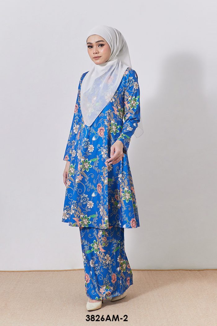 Ameera Kurung in Blue (3826AM-2)