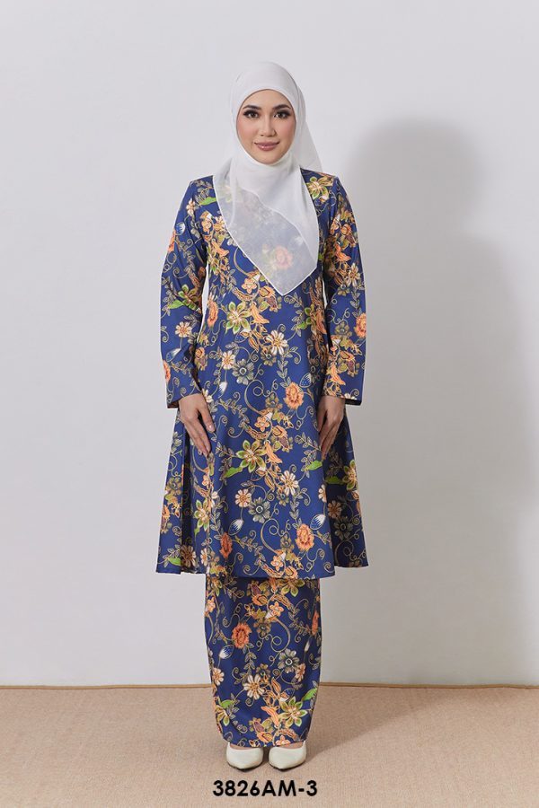 Ameera Kurung in Night Blue (3826AM-3)