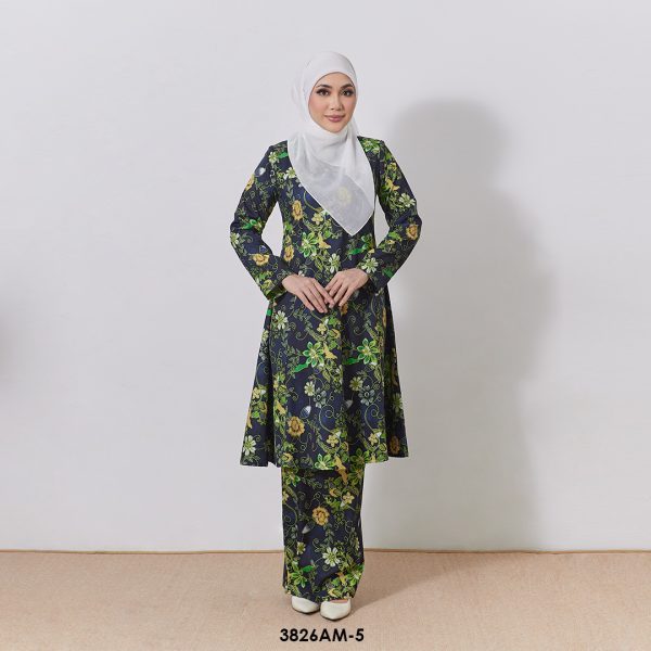 Ameera Kurung in Black (3826AM-5)