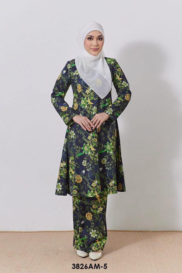 Ameera Kurung in Black (3826AM-5)