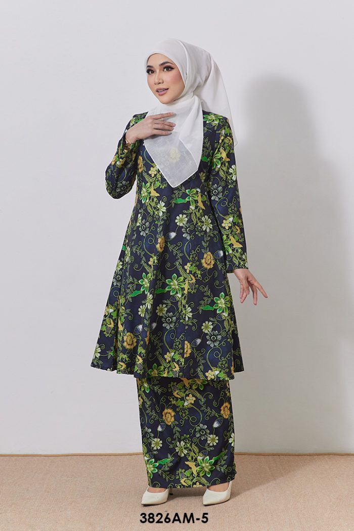 Ameera Kurung in Black (3826AM-5)