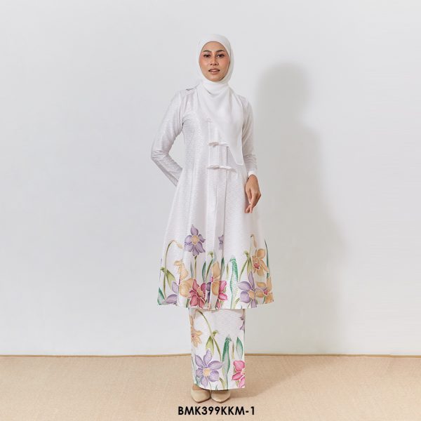 Kebarung Batiq Mia 3.0 Ribbon in White (BMK399KKM-1)