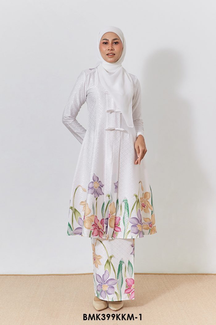 Kebarung Batiq Mia 3.0 Ribbon in White (BMK399KKM-1)