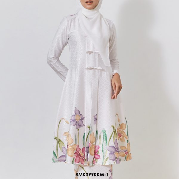 Kebarung Batiq Mia 3.0 Ribbon in White (BMK399KKM-1) - Image 3