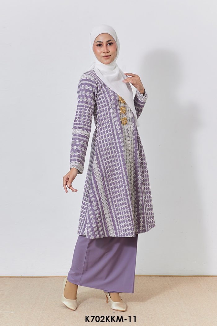 Kebarung Kalthom Sulam in Dark Heather (K702KKM-11)