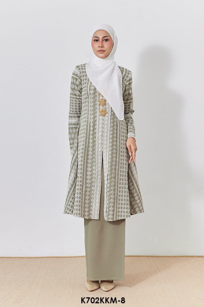 Kebarung Kalthom Sulam in Moss Green (K702KKM-8)