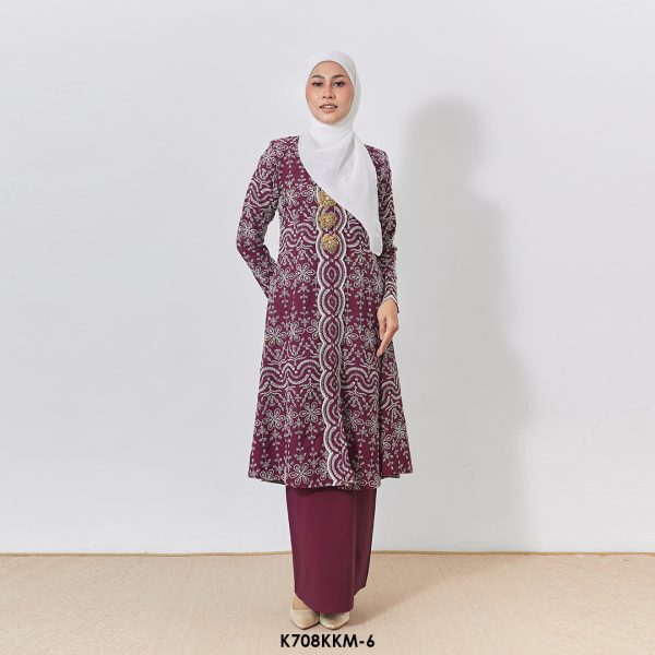 Kebarung Kalthom Sulam in Burgundy (K708KKM-6)