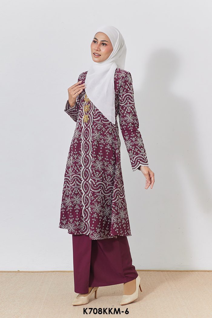 Kebarung Kalthom Sulam in Burgundy (K708KKM-6)