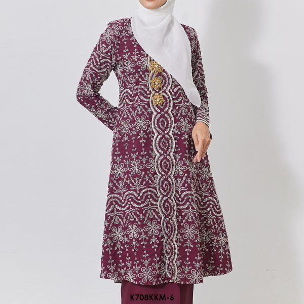 Kebarung Kalthom Sulam in Burgundy (K708KKM-6) - Image 3