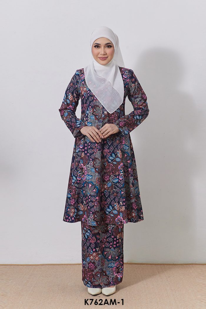 Ameera Kurung in Dark Blue (K762AM-1)
