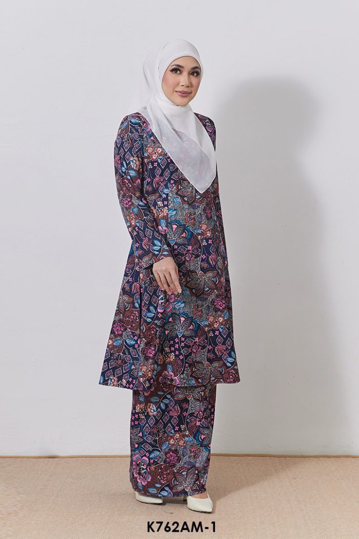 Ameera Kurung in Dark Blue (K762AM-1)