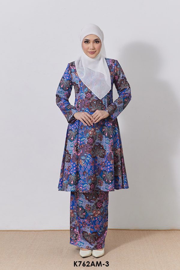 Ameera Kurung in Cobalt Blue (K762AM-3)