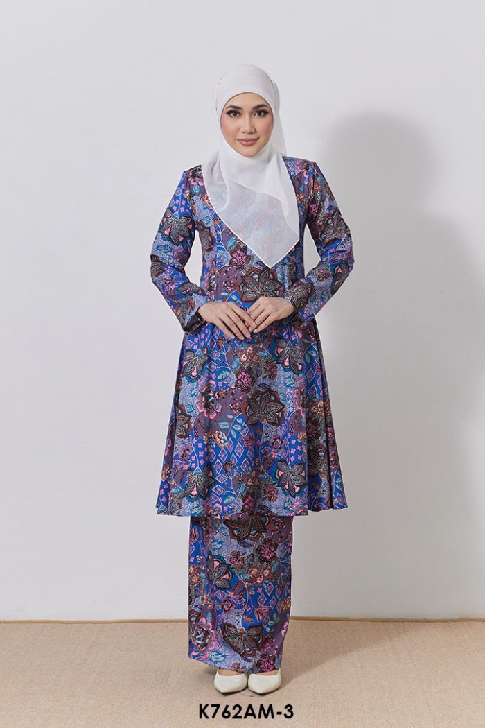 Ameera Kurung in Cobalt Blue (K762AM-3)